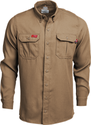 Lapco 5 oz. Tecasafe? One Inherent FR Modern Uniform Shirt - Khaki flame, resistant, retardant, button down, tecasafe, inherent