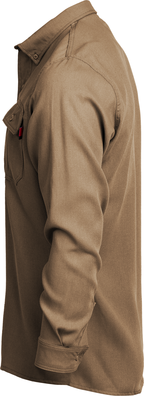 Lapco 5 oz. Tecasafe? One Inherent FR Modern Uniform Shirt - Khaki - TCS5KH