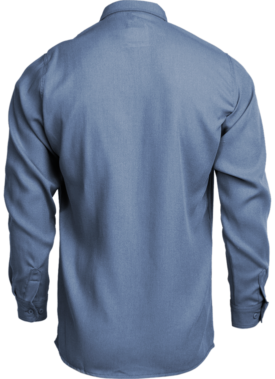 Lapco 5 oz. Tecasafe? One Inherent FR Modern Uniform Shirt - Medium Blue - TCS5MB